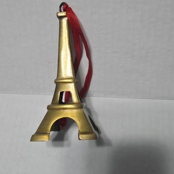 Brass Eiffel Tower Christmas Ornament Paris FR - Picture 3 of 9